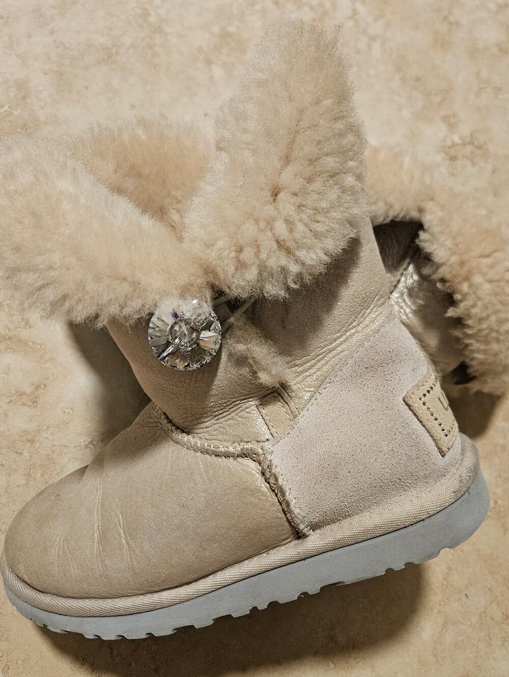 UGG Bailey Button "I Do" Bridal Collection Metallic Boots - Size 5